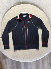 Lacoste Sport Track Jacket Mens Large Navy Full Zip Raglan Piping Zip Pockets