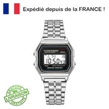 Montre Digitale Vintage Rétro Chic en Acier Inoxydable Etanche style CASIO