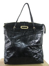 NEW JIMMY CHOO  "TILDA" LARGE GEL GLOSS NATURAL ELAPHE SNAKE TOTE  BAG $2295