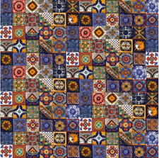 Carreaux de mur Patchwork coloré mexicain 5x5 cm 120 pièces - Salazar 