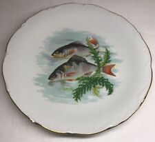 Lot1 of 6 large porcelain plates from Sologne fish decor D 23.5 cm