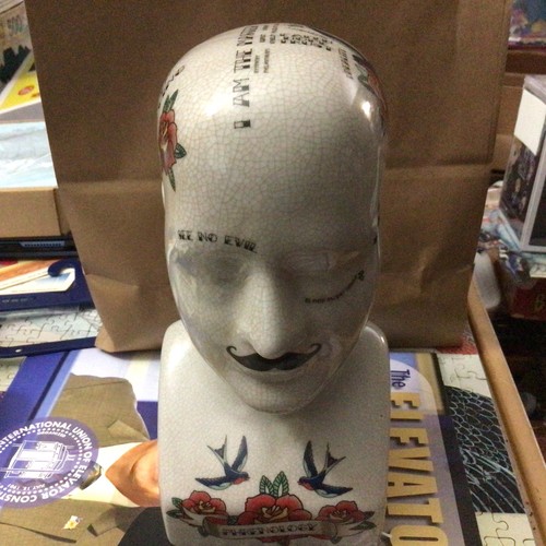 Tattooed phrenology head - phrenology,