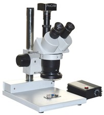 Microscope Stéréo Trinoculaire 20×–60× 100Mm WD Lampe Anneau LED Caméra USB 5MP