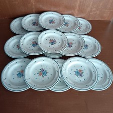 Assiettes À Dessert Bouquet Provincial, Stoneware, Thaïlande, Lot De 18,vintage