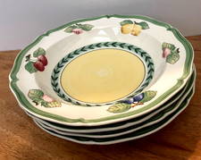 Villeroy & Boch French Garden Fleurence Set Of 4 Rimmed Soup Bowls 7 7/8”