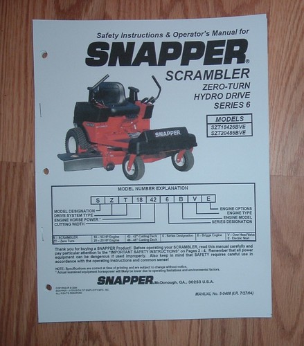 Snapper scrambler zero turn - zero,