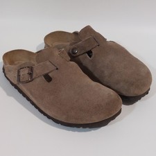 Birkenstock Boston Unisex Size EU 39 US 8-8.5 Taupe Suede Slip On Clog Shoes