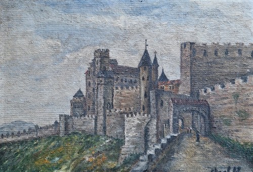 Tableau peinture chateau fort - chateau,