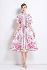 Robe Chemise Florale Rose