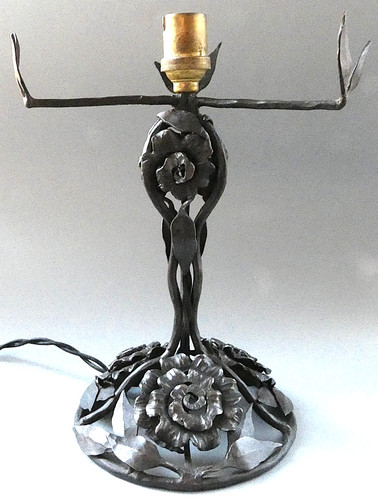 Pied lampe fer forgé art - fer,