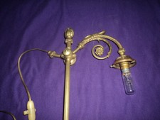 LAMPE BRONZE COL DE CYGNE NOTAIRE BUREAU TULIPE DAUM MULLER PATE DE VERRE 1900