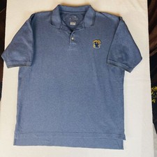 Acova By Rookwood Polo Shirt With Tiger Patch  Blue  M  100% Cotton
