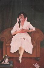 CP ILLUSTRATED SHARTNER WOMAN ELEGANT IN ARMCHAIR DOG CUSHION - 32357