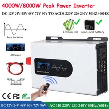 Power Pure Sine Wave Solar Inverter 12V 24V 48V 60V 72V 96V to 220V 8000W NEW