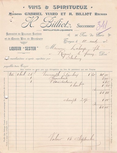 Troyes distillateur billiot - 10,