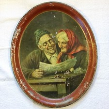 Thurston&Kingsbury Vtg Antique Litho Advertising Tin Metal Tea Serving Tole Tray