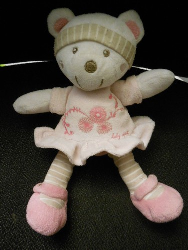 Doudou peluche ours blanc - ours, robe
