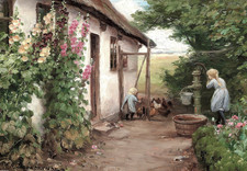 Affiche chalet de jardin rural - art mural de campagne - 16x12/20x16/24x18/36x24