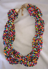 VINTAGE HANDMADE ROCK MULTICOLORED ROCK PEARL NECKLACE AFRICAN JEWELRY
