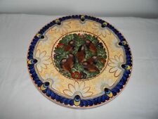 STUNNING ANTIQUE Large Art Deco Plate COPENHAGEN Earthenware Decor Birds Flowers Signed