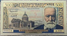 Billet 500 francs VICTOR HUGO
