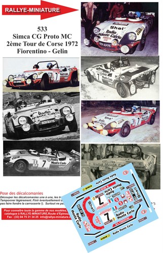 Decals ref 0533 simca - ref,