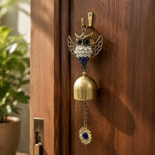 Cloche porte hibou son - porte,