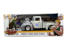 Jada TOYS - STREET FIGHTER 1:24 1956 FORD F-100 Die-Cast Car & 2.75" With Guille
