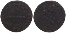 Old Germany - Jülich-Berg 1/4 Stüber 1751 - Copper, 1.3g, Ø 21mm KM# 200