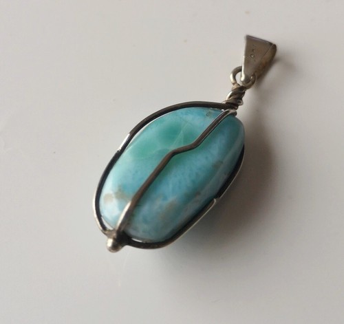 Pendentif larimar argent - larimar, et