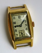 MANY, Gold Art Deco Watch, Works, 18K Gold Men's Watch, ART DECO.