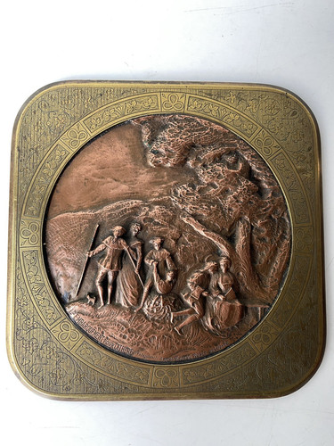 Ancien bas relief cuivre - ancien,
