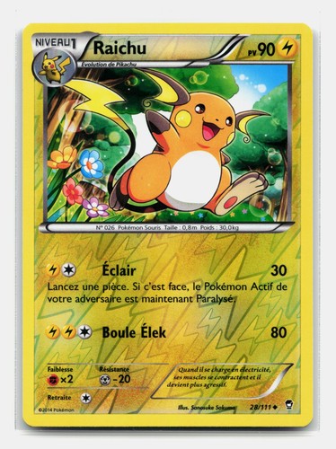 Carte pokémon raichu 111 - pokémon, 28/111
