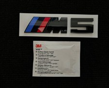BMW M5 BADGE IN GLOSS BLACK. FREE ALCOHOL WIPE INCLUDED