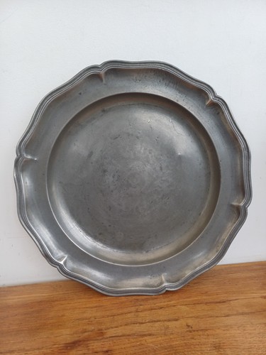 Grande assiette plat étain - plat,