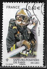 FRANCE oblitéré 2010 Sapeurs-pompiers Pompier avec lance à incendie Y&T N° 4583