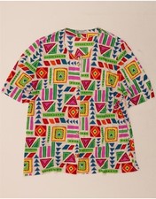 DOMINA Womens Shirt Dress UK 14 Medium Multicoloured Geometric AI08