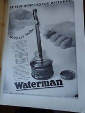 WATERMAN pen holder + WORLDLY BOOT advertising paper ILLUSTRATION 1931 eb