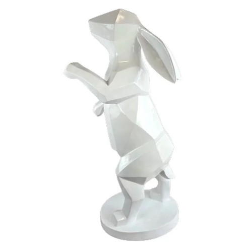 Statue xxl lapin debout blanc - lapin,