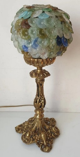 Lampe table globe fleur - globe,
