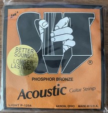 Jeu 6 Cordes Vintage de Guitare Acoustique SIT Light P-12 12-54 Phosphore Bronze