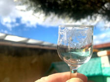 8 Anciens Verres Cristal Cave à Liqueur Napoléon III Noeuds et Rubans Louis XVI