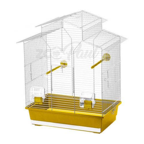Cage pour oiseaux 60cm jaune - pour,