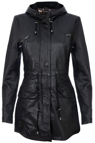 Parka femme noir cuir à - parka,