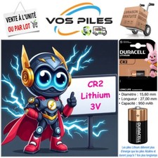 Pile CR2 CR-2 DLCR2 CR17355 5046LC KCR2 RLCR2 Duracell ( Lithium 3V 950 mAh )