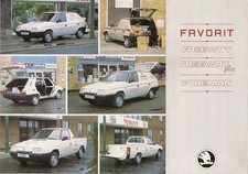Skoda Favorit Freeway Van & Foreman Pick-Up 1991-1993 UK Market Foldout Brochure
