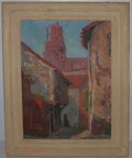 Tableau huile cathédrale d