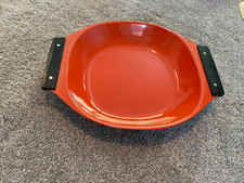 Vintage Catherineholm Holland Orange Enamel Paella Tray/Serving Platter 16.5"x13