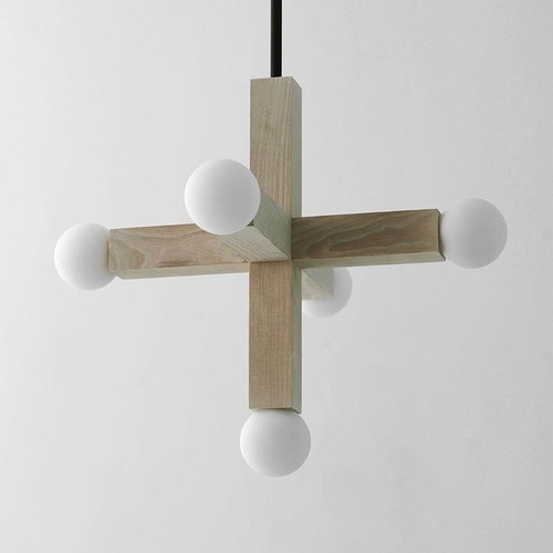 Lustre lumineux bois massif - lumineux,