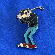 ?? Uncommon French Lucien Cartoon Golfer By Frank Margerin Metal Pin -fun!